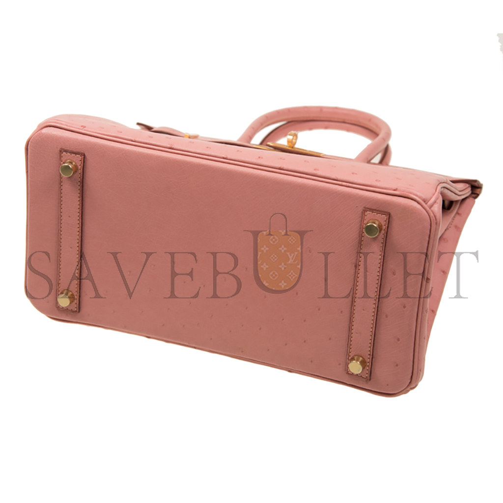 HERMÈS MASTER BIRKIN 30 OSTRICH LEATHER CERAMIC PINK GOLD BUCKLE H041933CK72 (30*22*16cm)